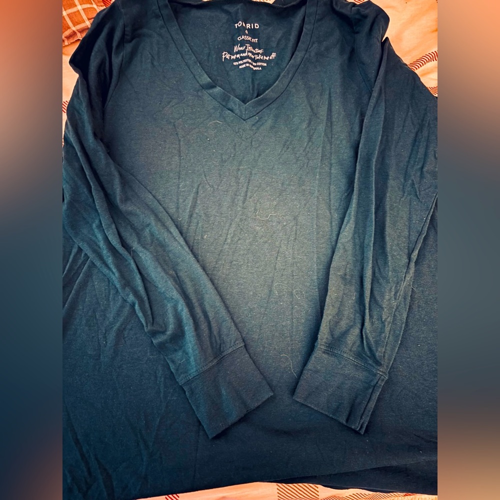 Lane Bryant Teal Long Sleeve Top